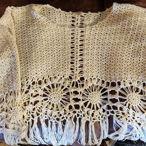 Off-white Boho crochet top Large
